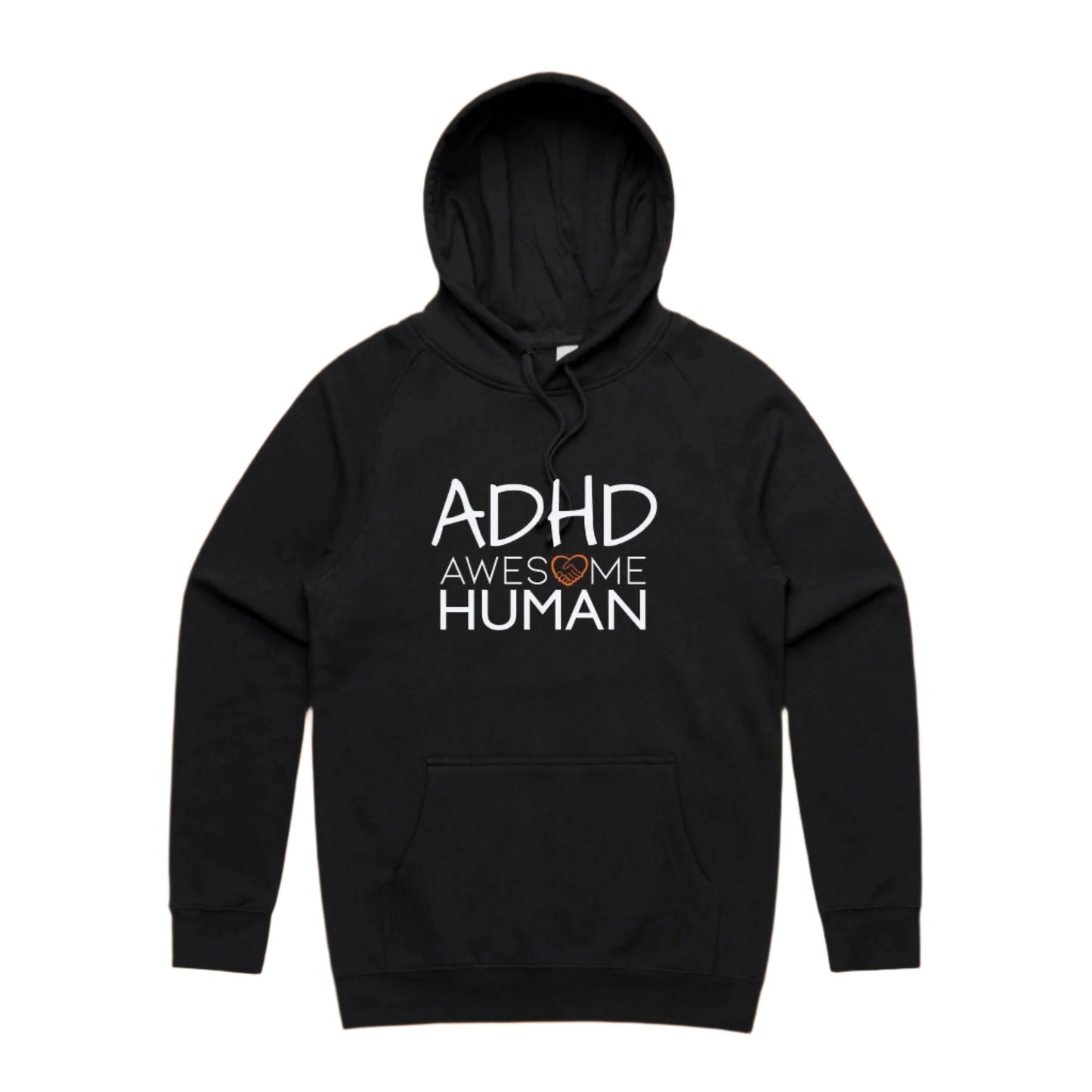 black hoodie with text: ADHD Awesome Human