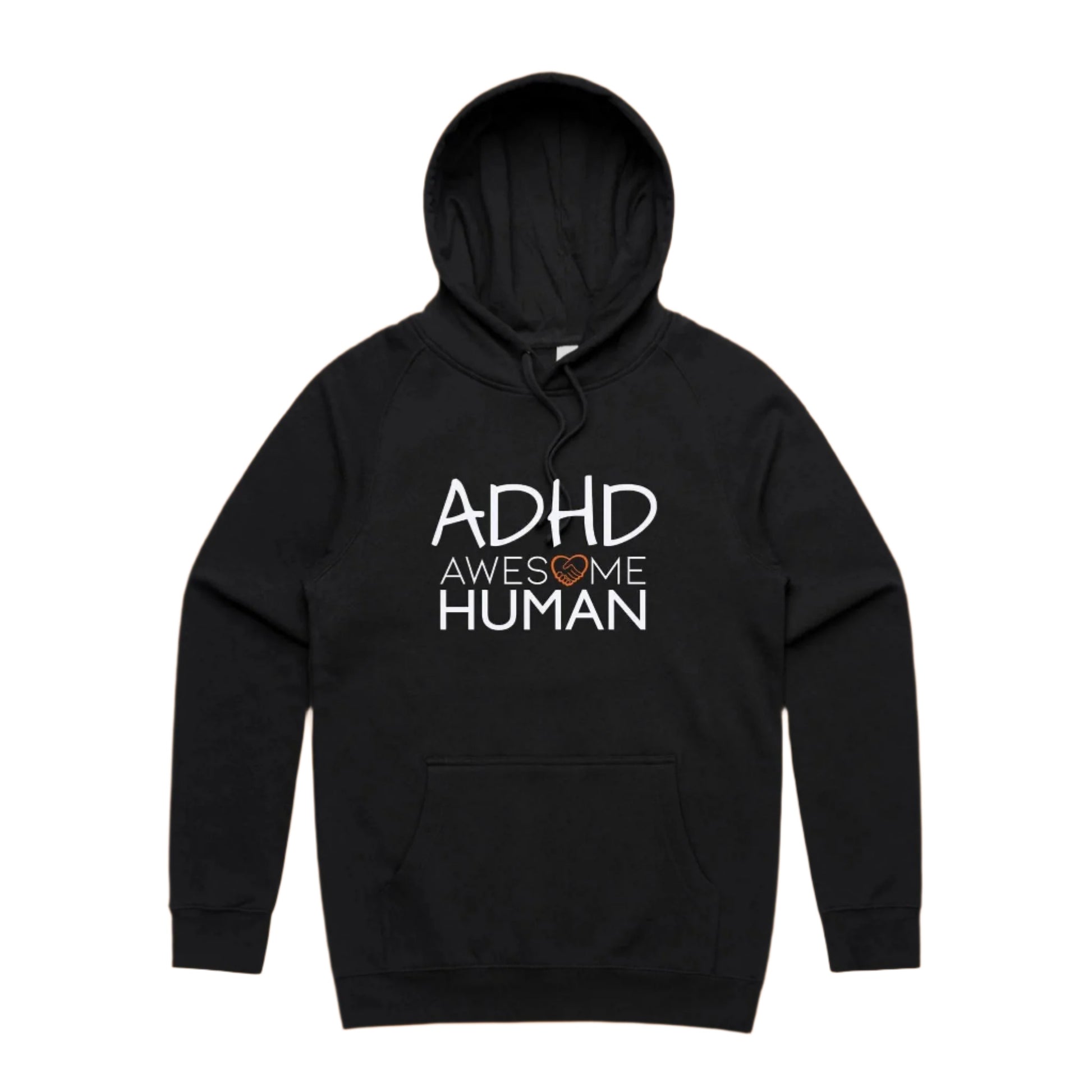 black hoodie with text: ADHD Awesome Human