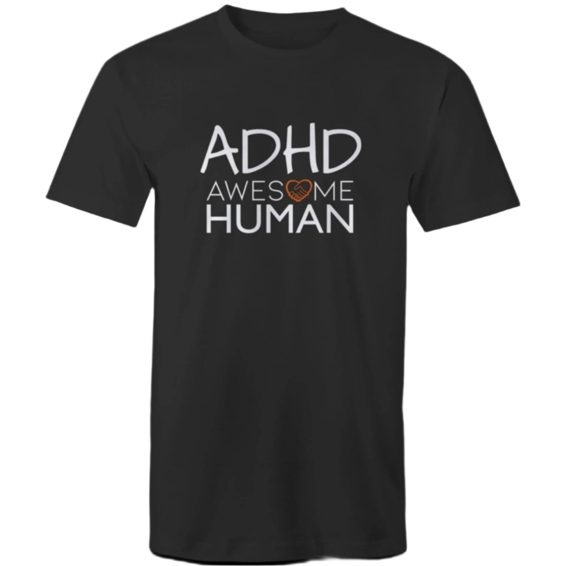 Black tshirt with text: ADHD Awesome Human