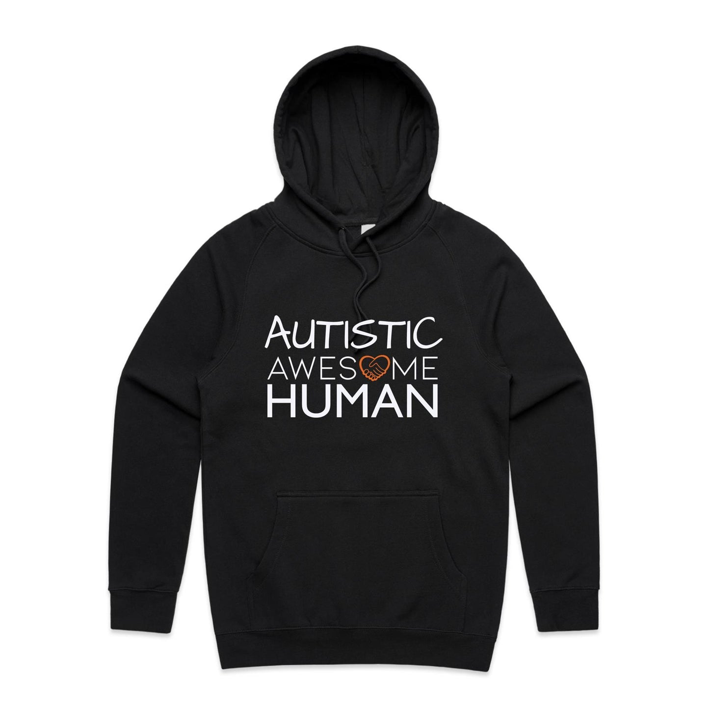 black hoodie with text: AUTISTIC Awesome Human