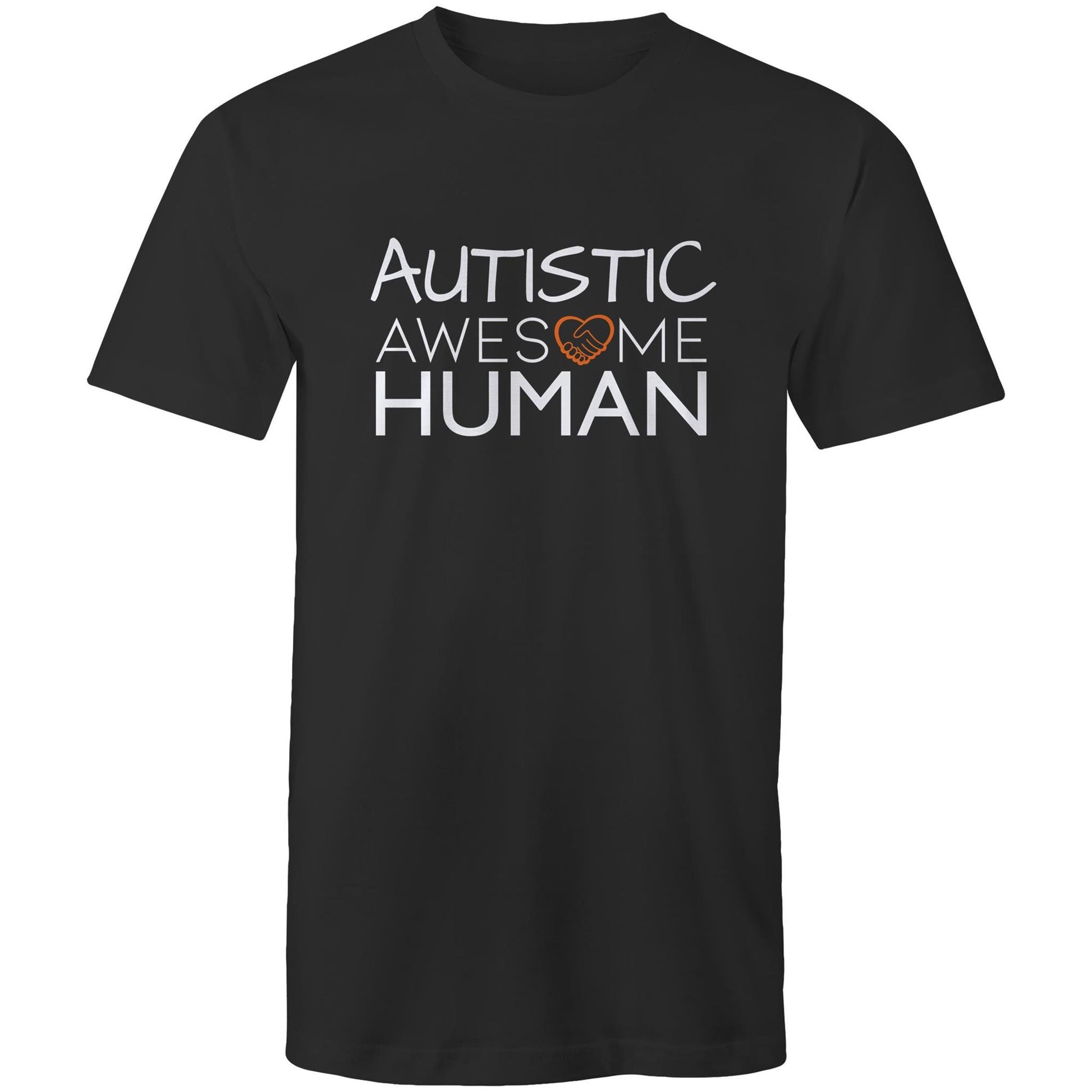 black tshirt with text: AUTISTIC Awesome Human