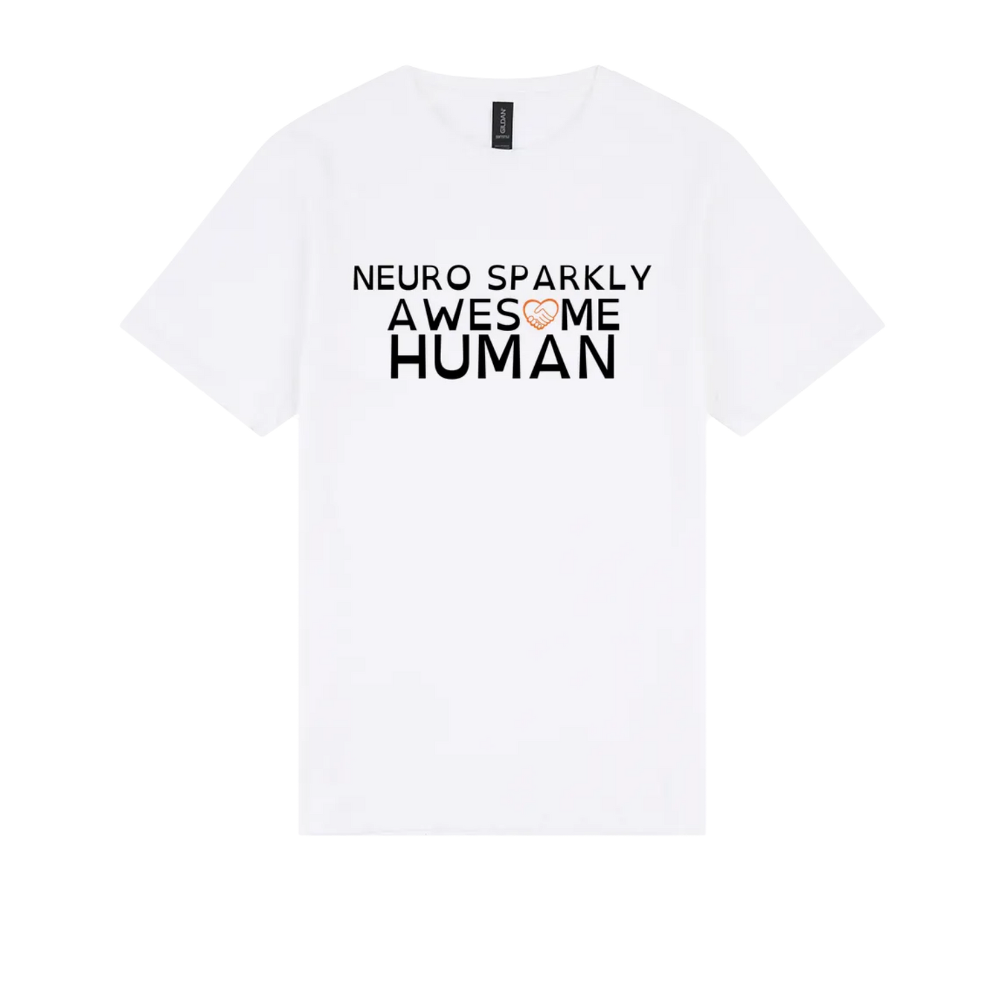 Neuro Sparkly Awesome Human Tshirt white