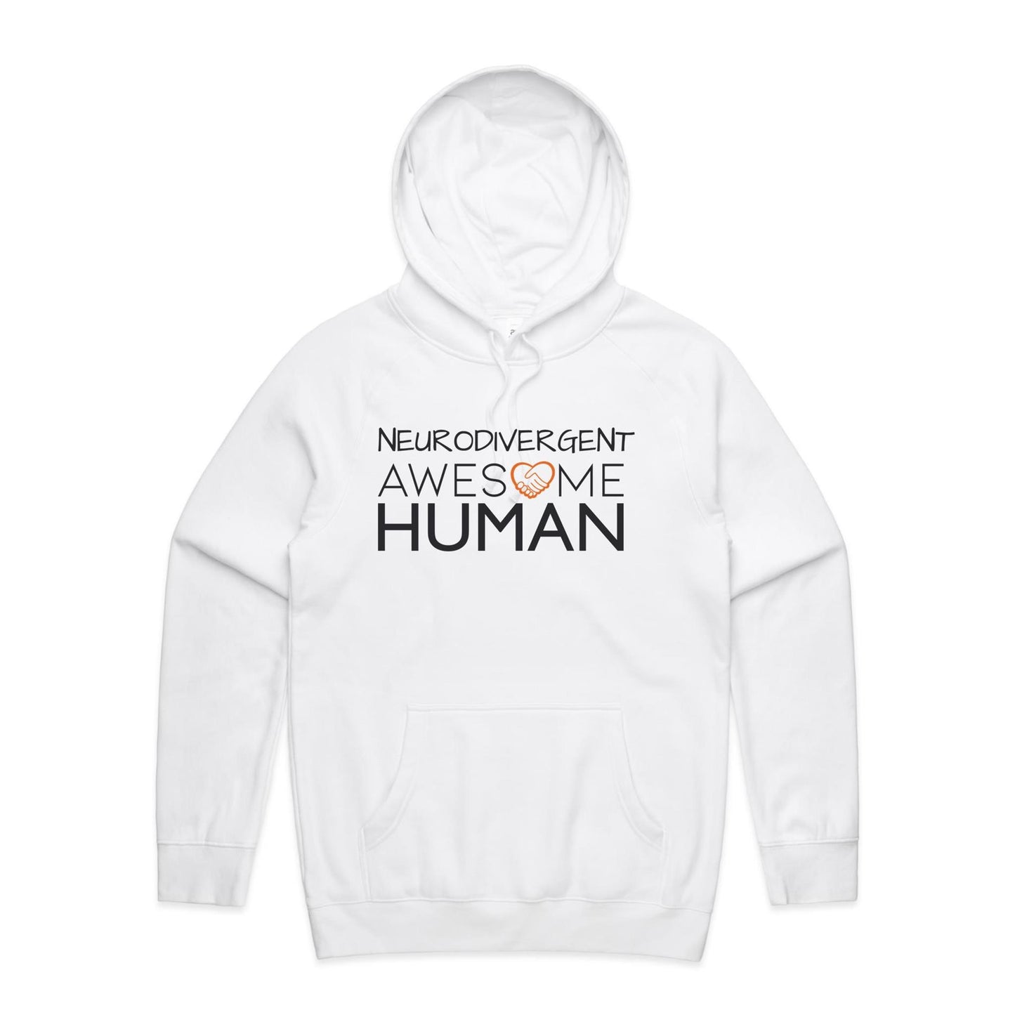 Neurodivergent Awesome Human Hoodie white