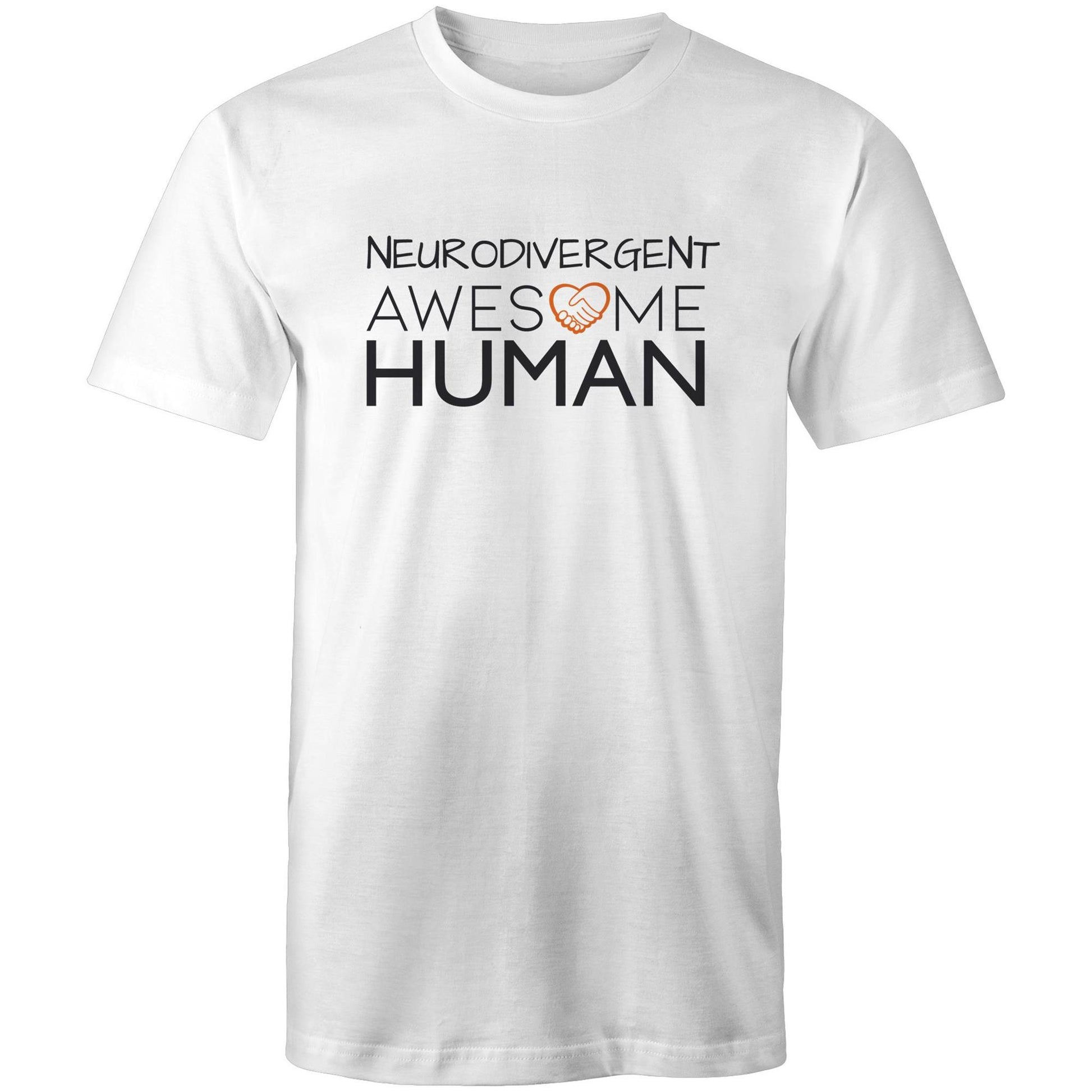 Neurodivergent Awesome Human Tshirt white