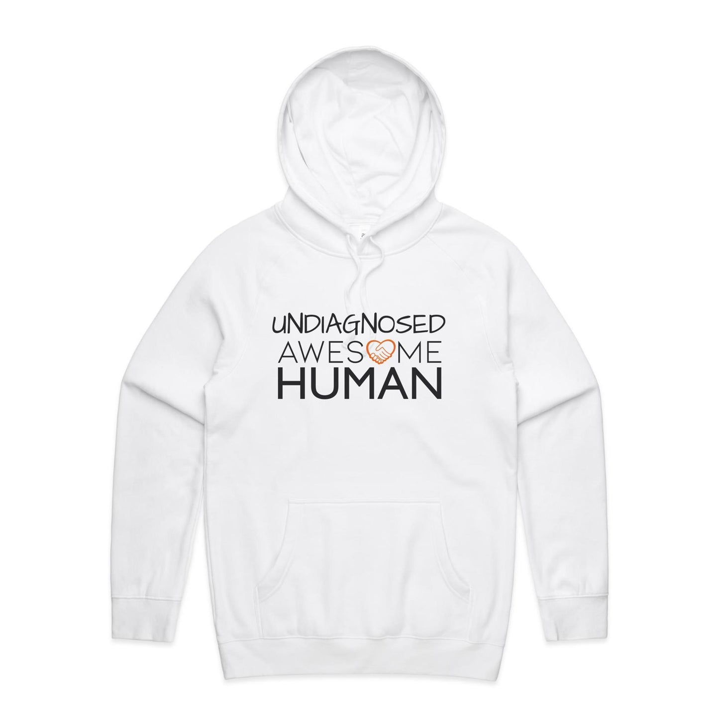 Undiagnosed Awesome Human Hoodie white