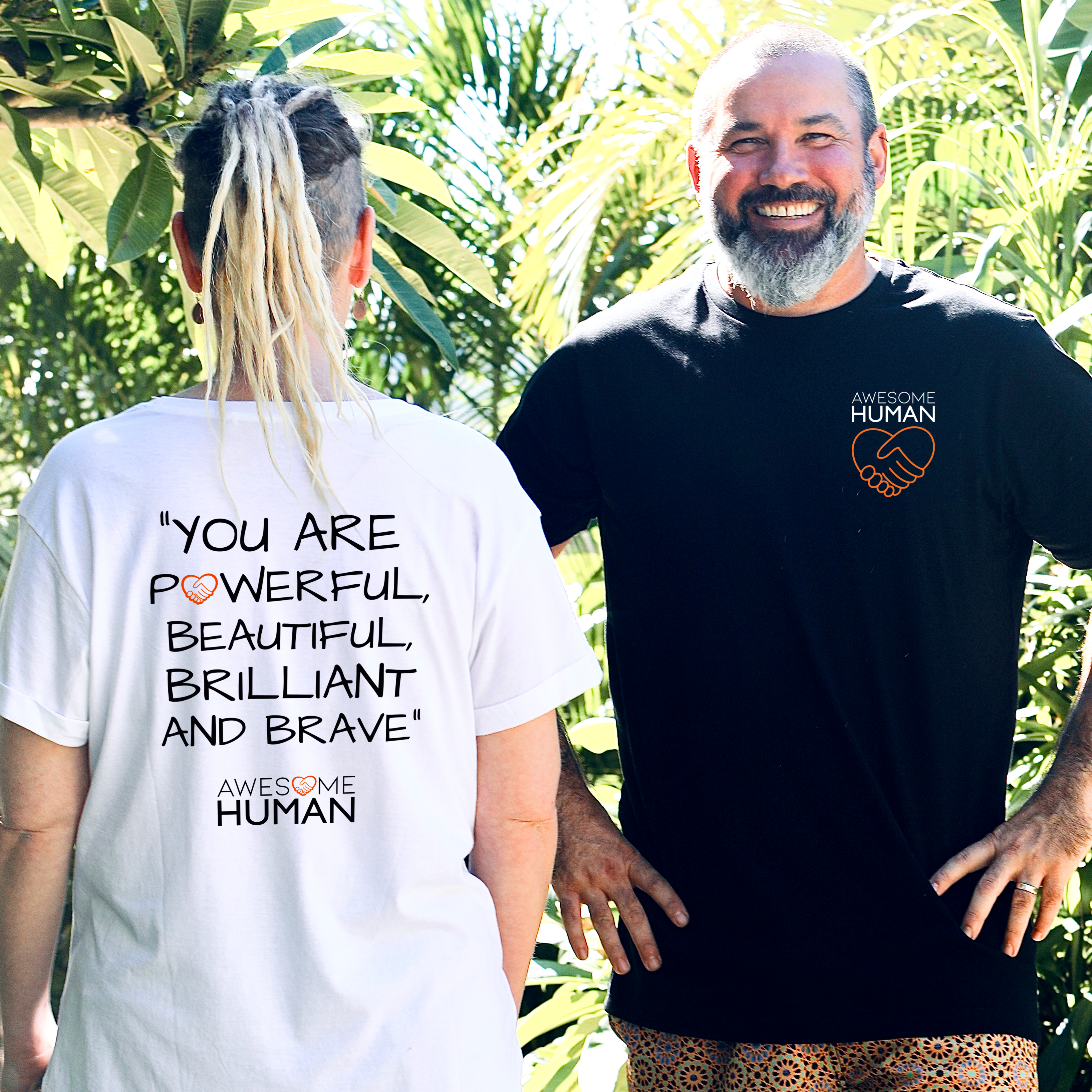 You are powerful beautiful brilliant and brave + Awesome Human 2 Tshirt