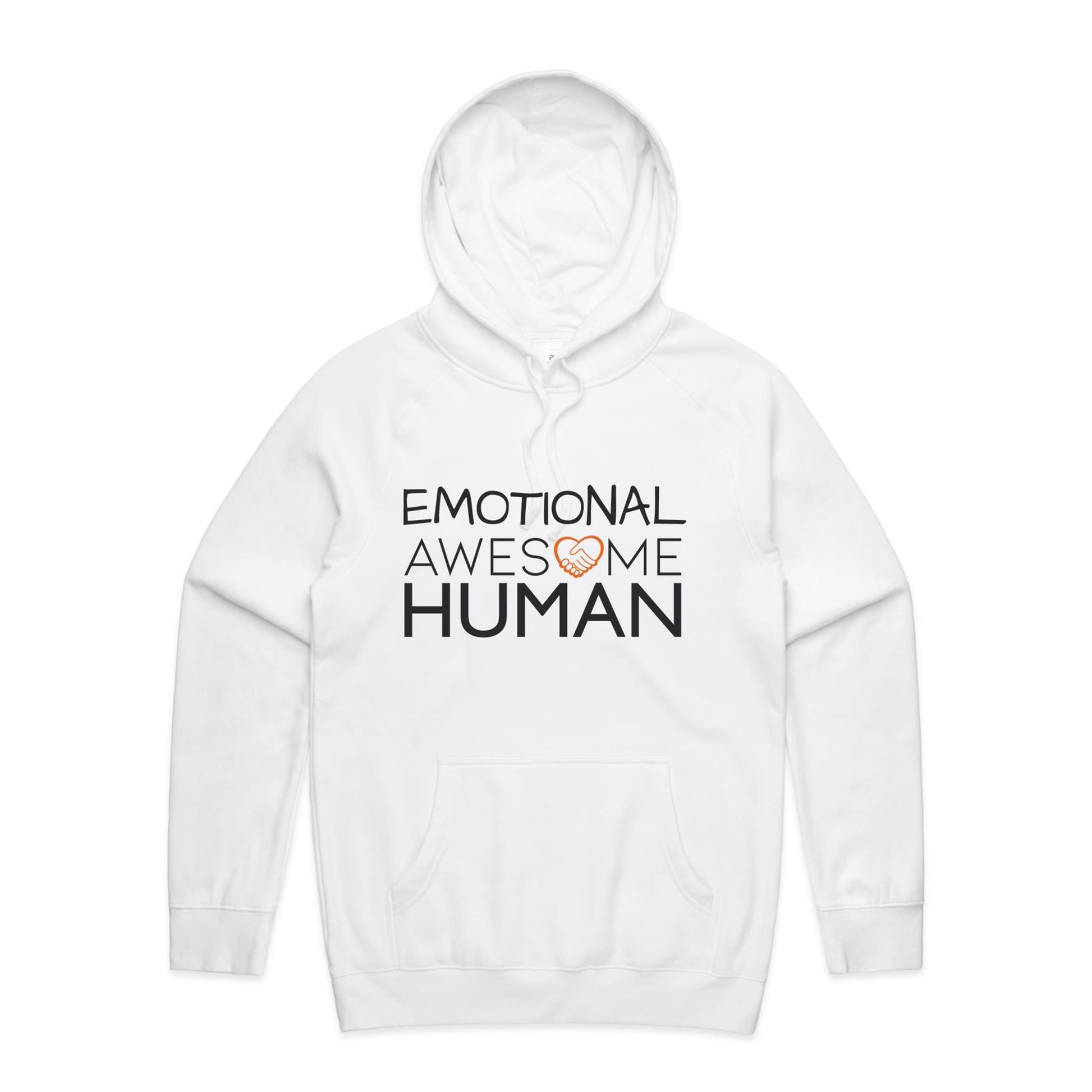 emotional awesome human hoodie white