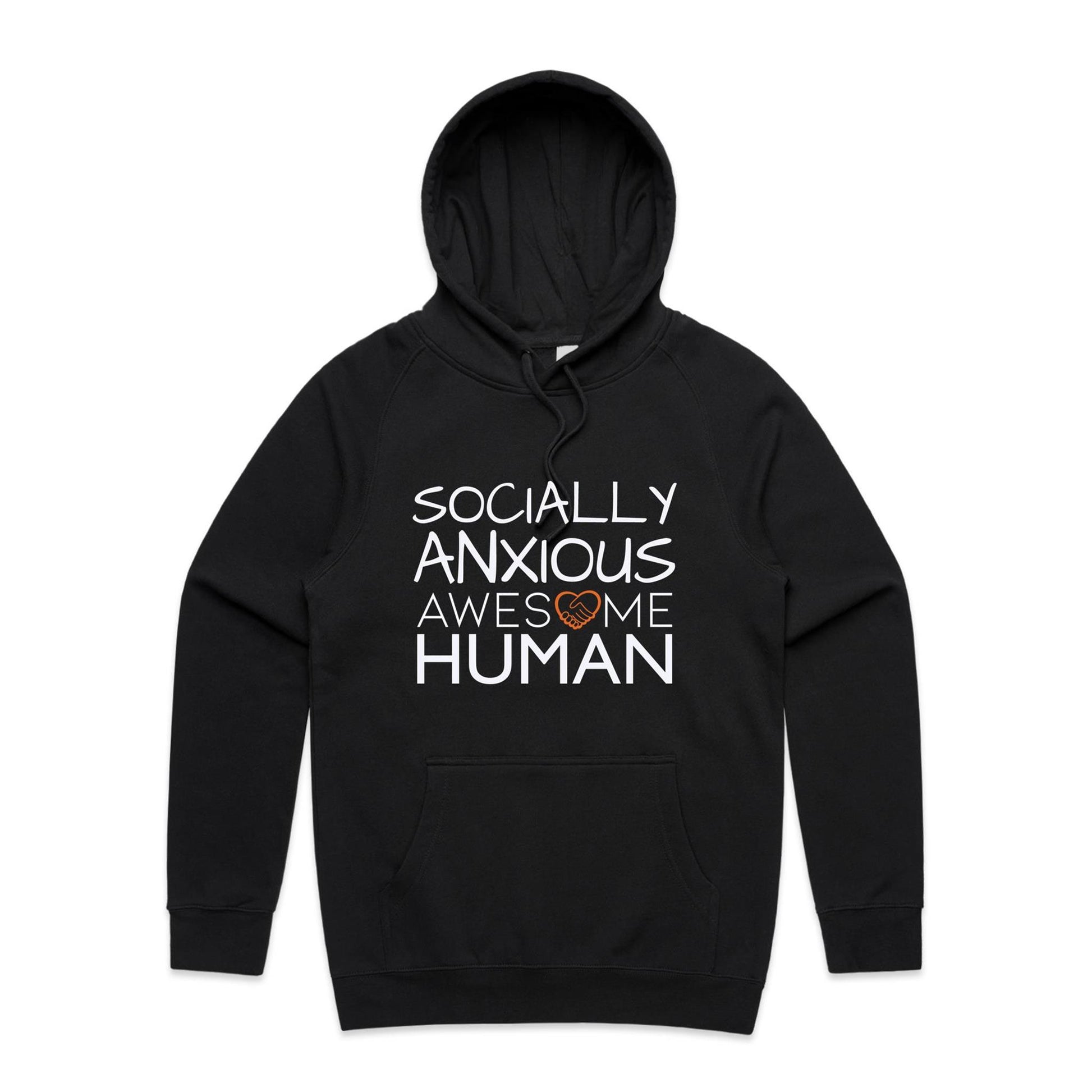 socially anxious awesome human hoodie black
