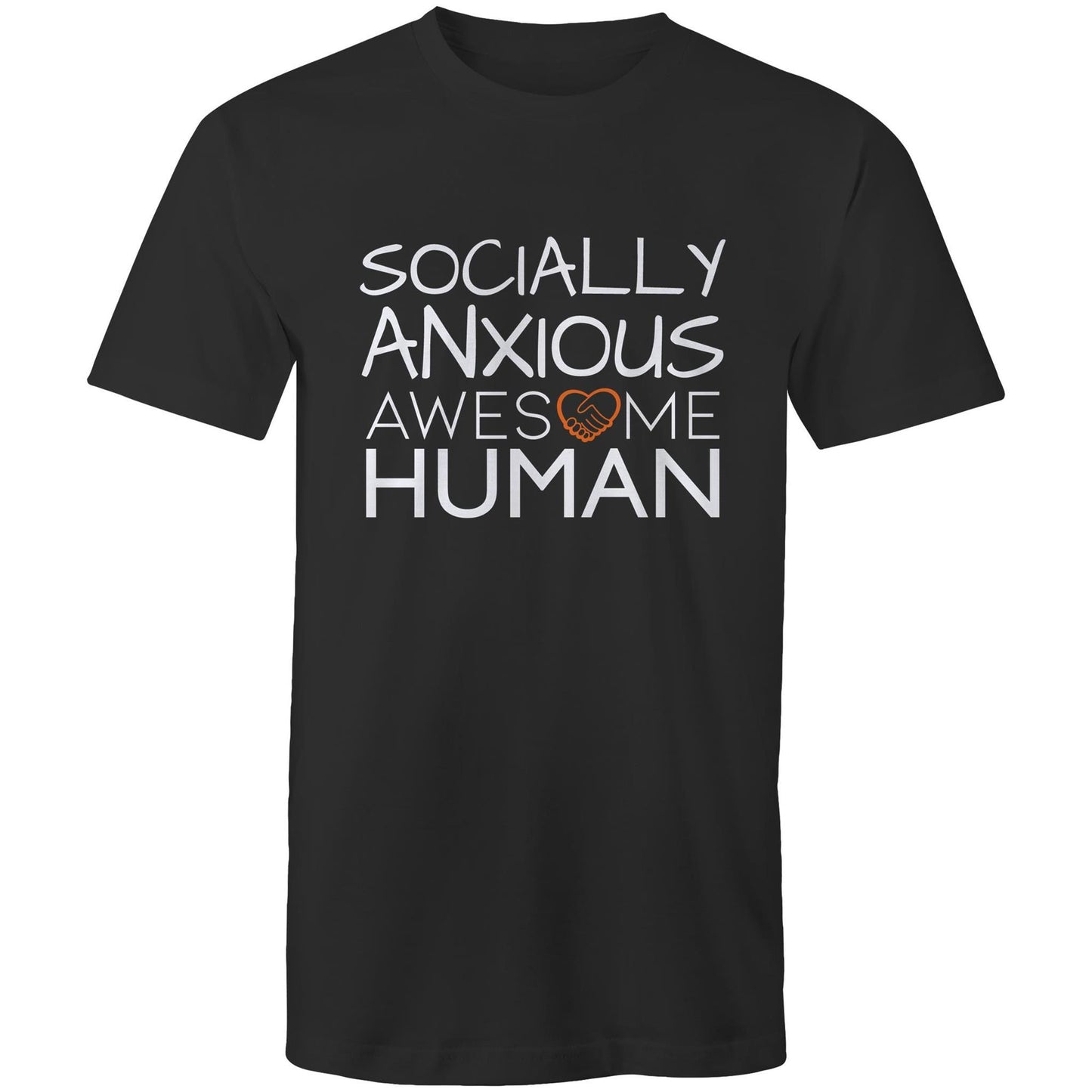socially anxious awesome human tshirt black