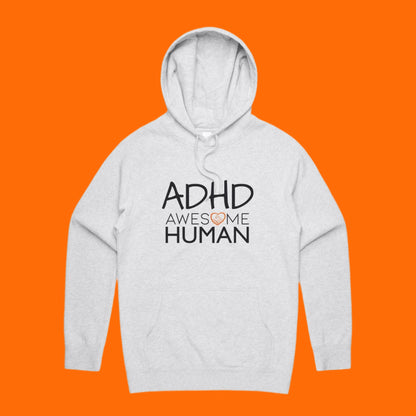 ADHD Awesome Human Hoodie light grey