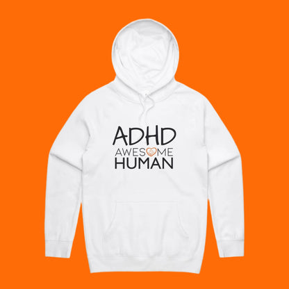 ADHD Awesome Human Hoodie white