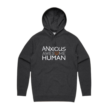 ANXIOUS Awesome Human Hoodie ashphalt