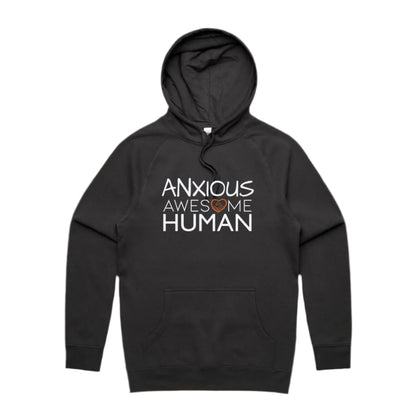 ANXIOUS Awesome Human Hoodie coal