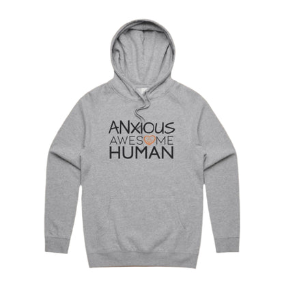 ANXIOUS Awesome Human Hoodie grey