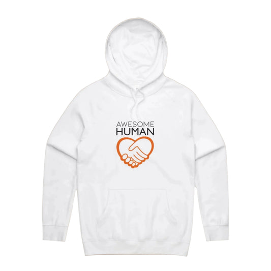 Awesome Human Hoodie white