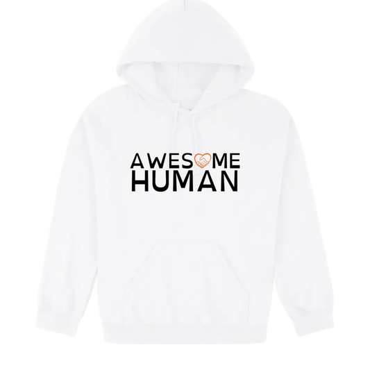 Awesome Human Hoodie white