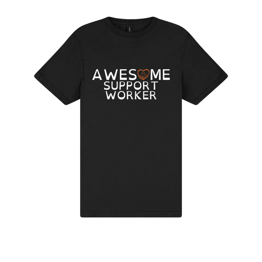 Awesome Support Worker Tshirt black