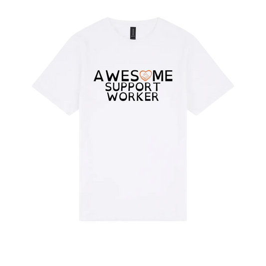 Awesome Support Worker Tshirt white