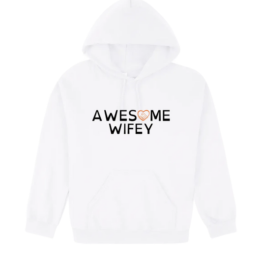 Awesome Wifey Hoodie white