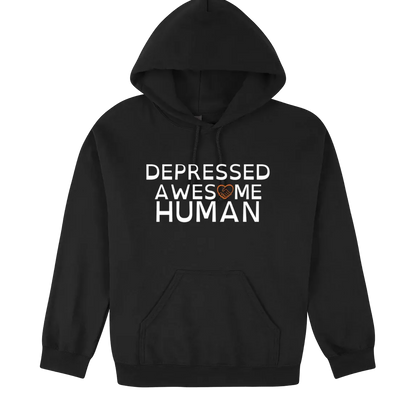Depressed Awesome Human Hoodie black