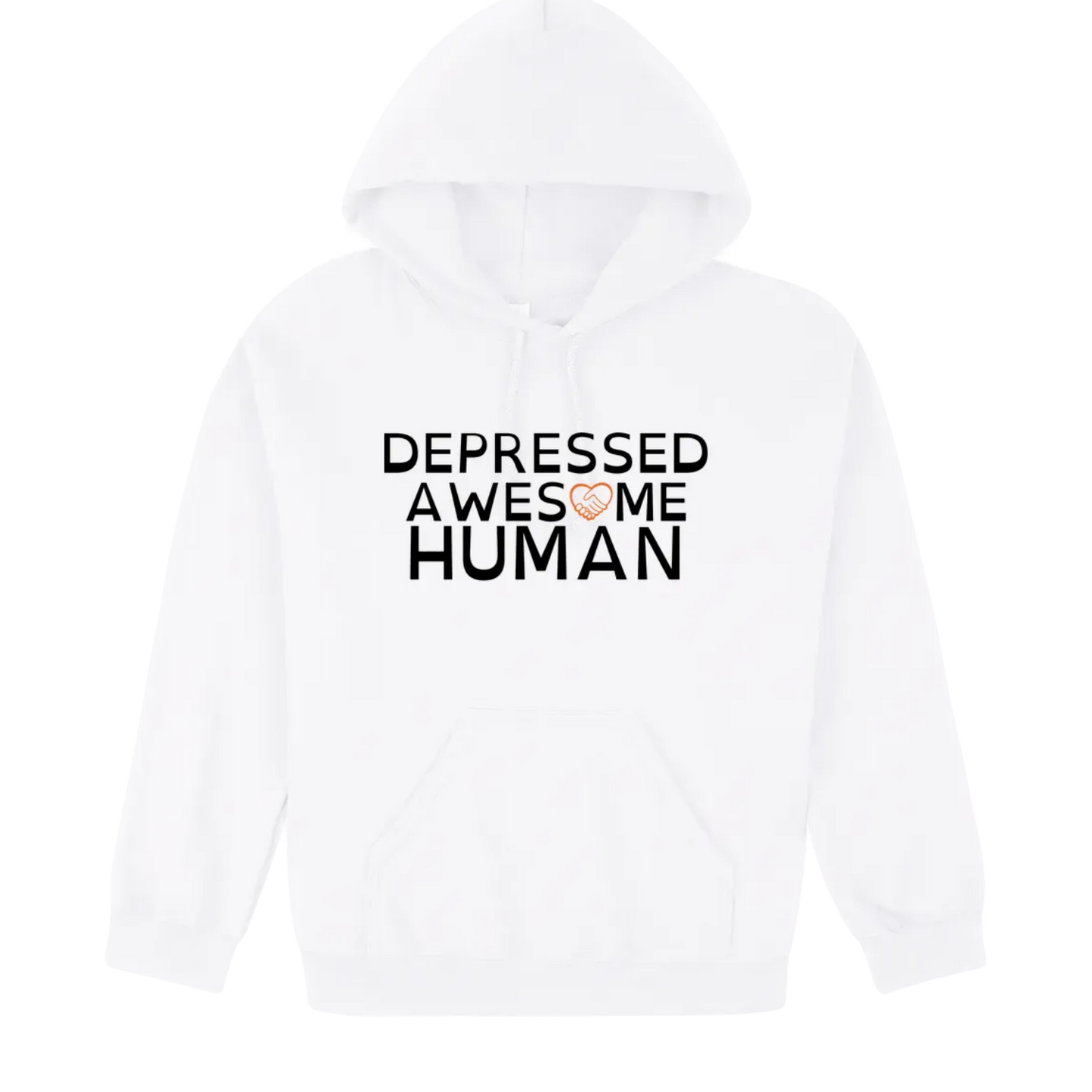 Depressed Awesome Human Hoodie white