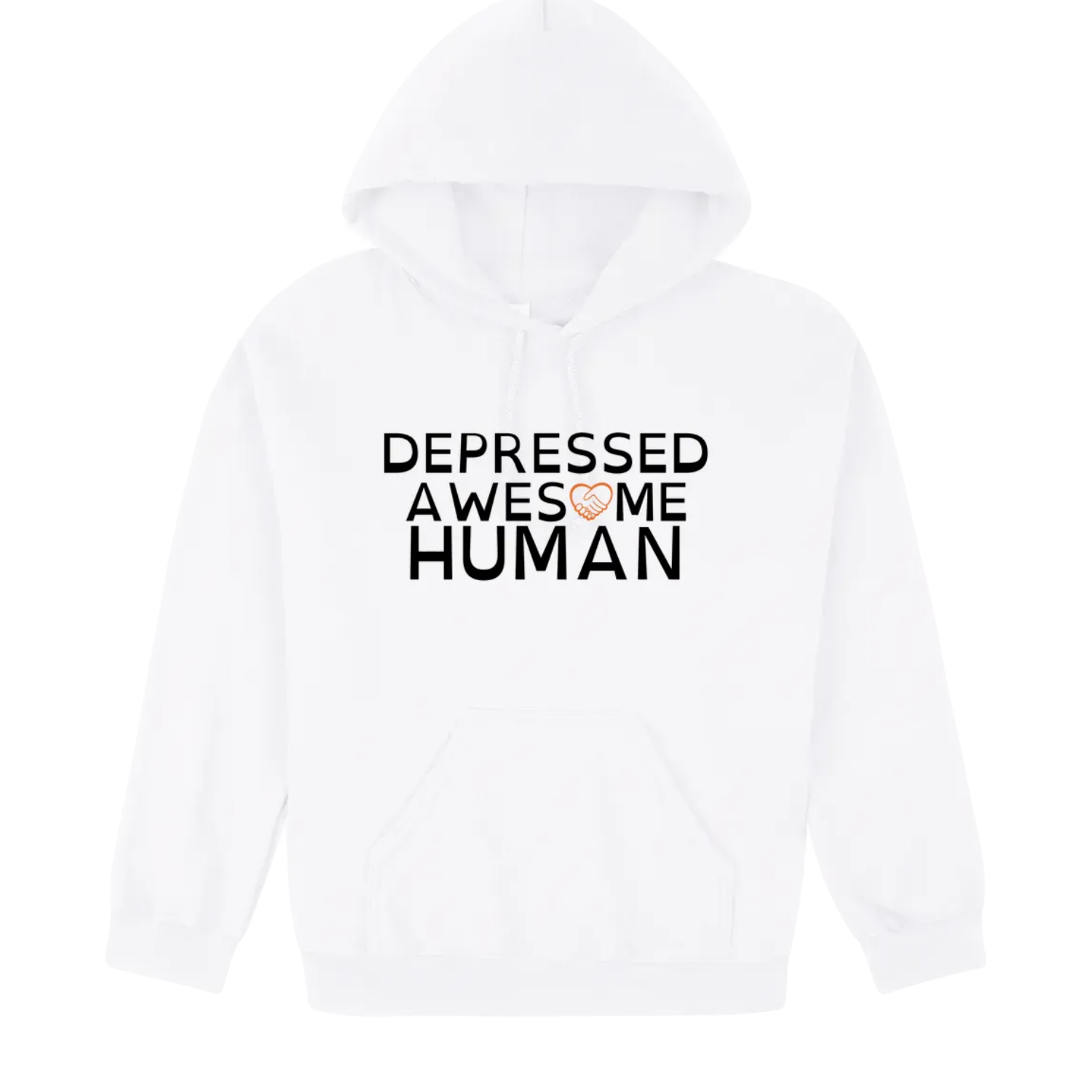 Depressed Awesome Human Hoodie white