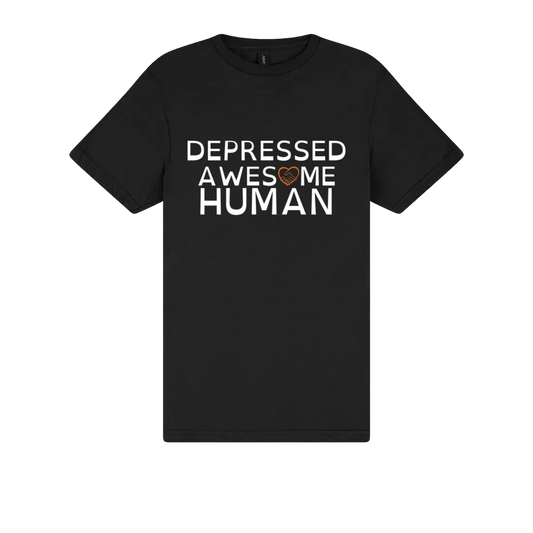 Depressed Awesome Human Tshirt black
