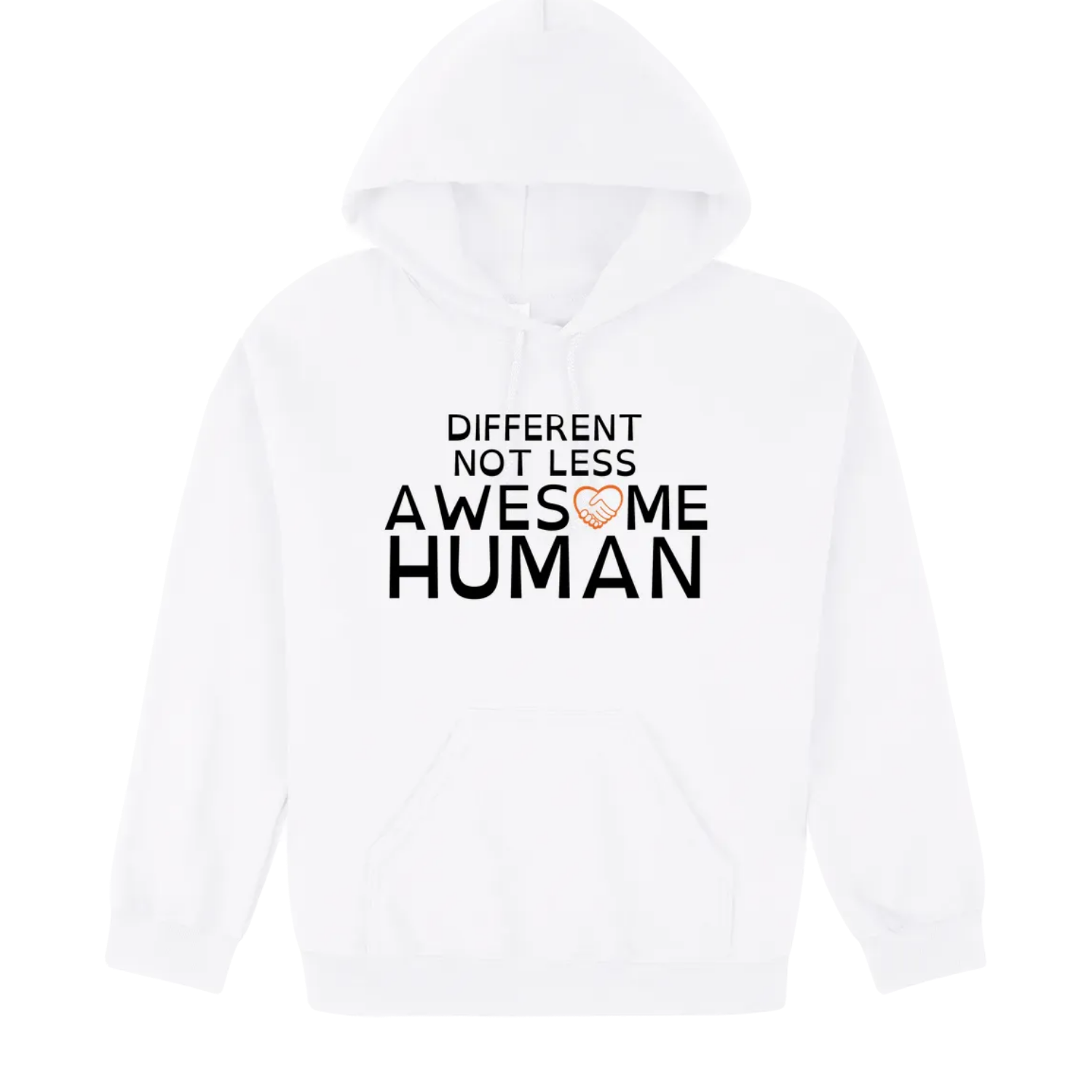 Different Not Less Awesome Human Hoodie white