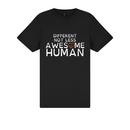 Different Not Less Awesome Human Tshirt black