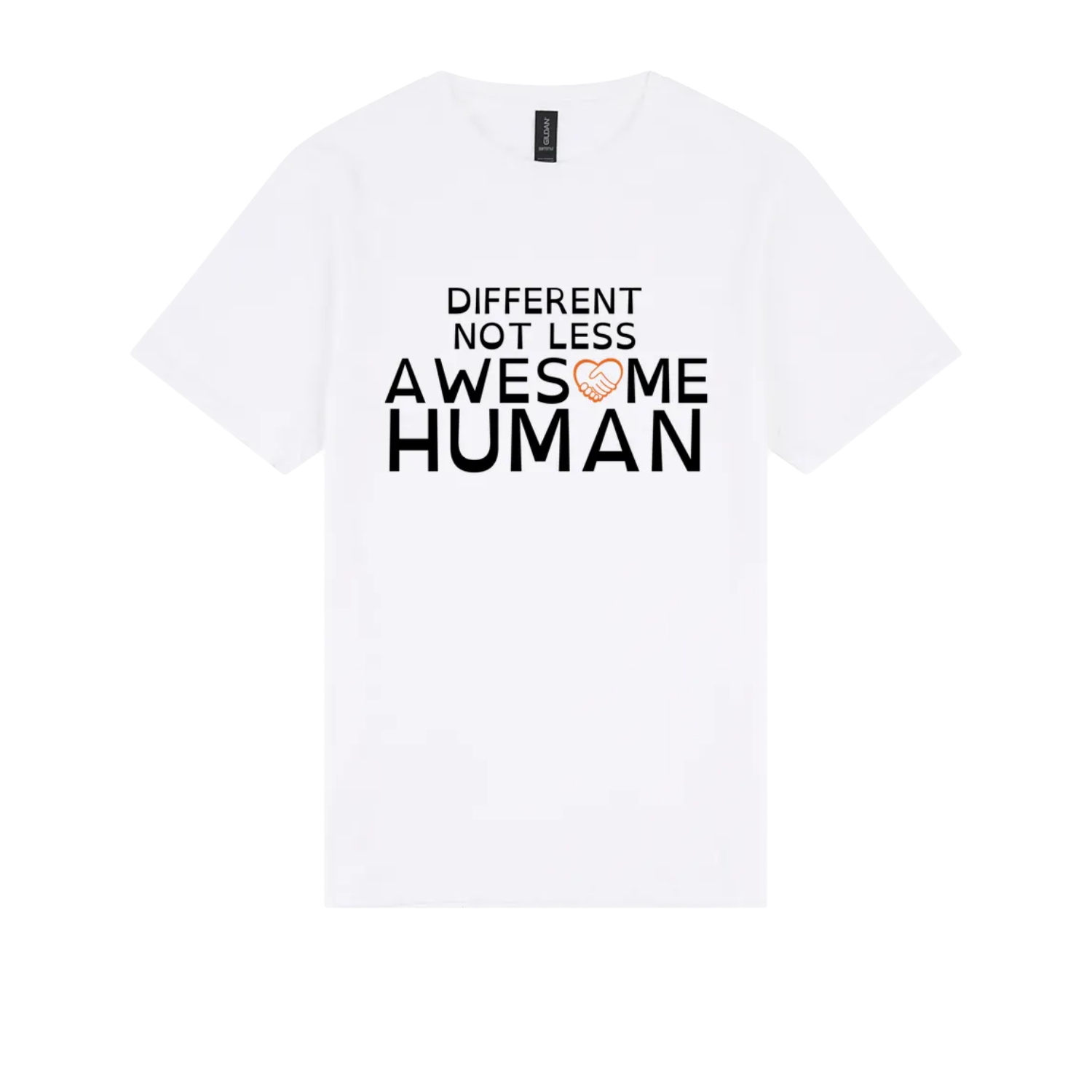Different Not Less Awesome Human Tshirt white