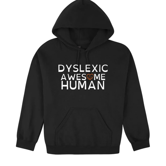 Dyslexic Awesome Human Hoodie white