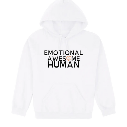 Emotional Awesome Human Hoodie white