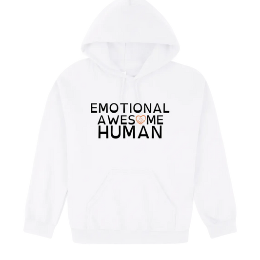 Emotional Awesome Human Hoodie white