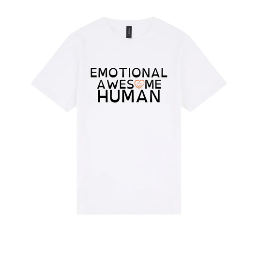 Emotional Awesome Human Tshirt white