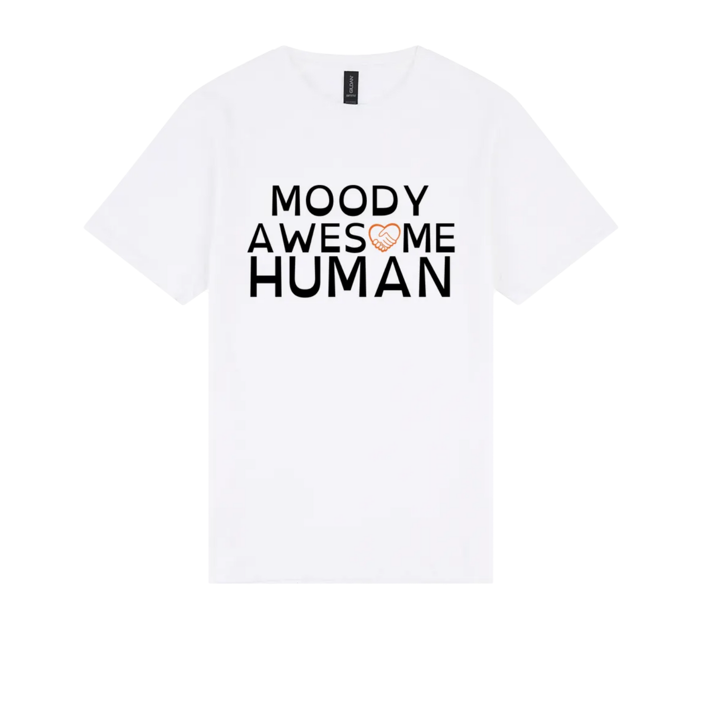 Moody Awesome Human Tshirt white