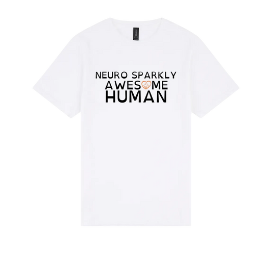 Neuro Sparkly Awesome Human Tshirt white