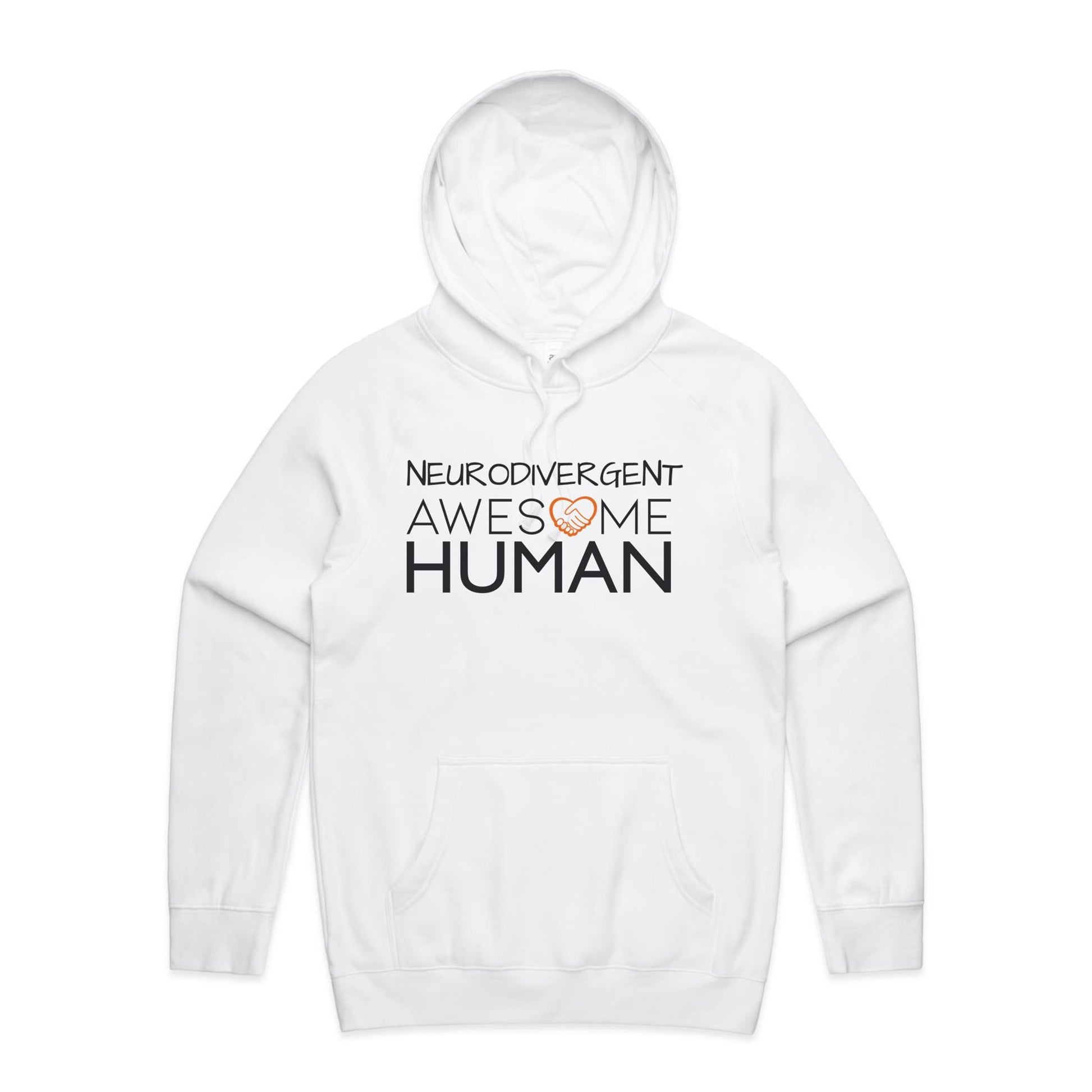 Neurodivergent Awesome Human Hoodie white