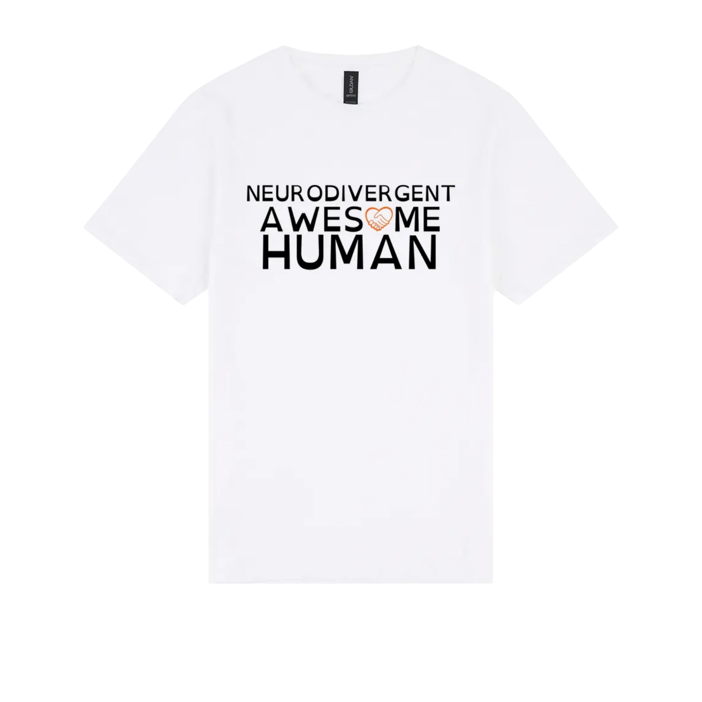 Neurodivergent Awesome Human Tshirt white