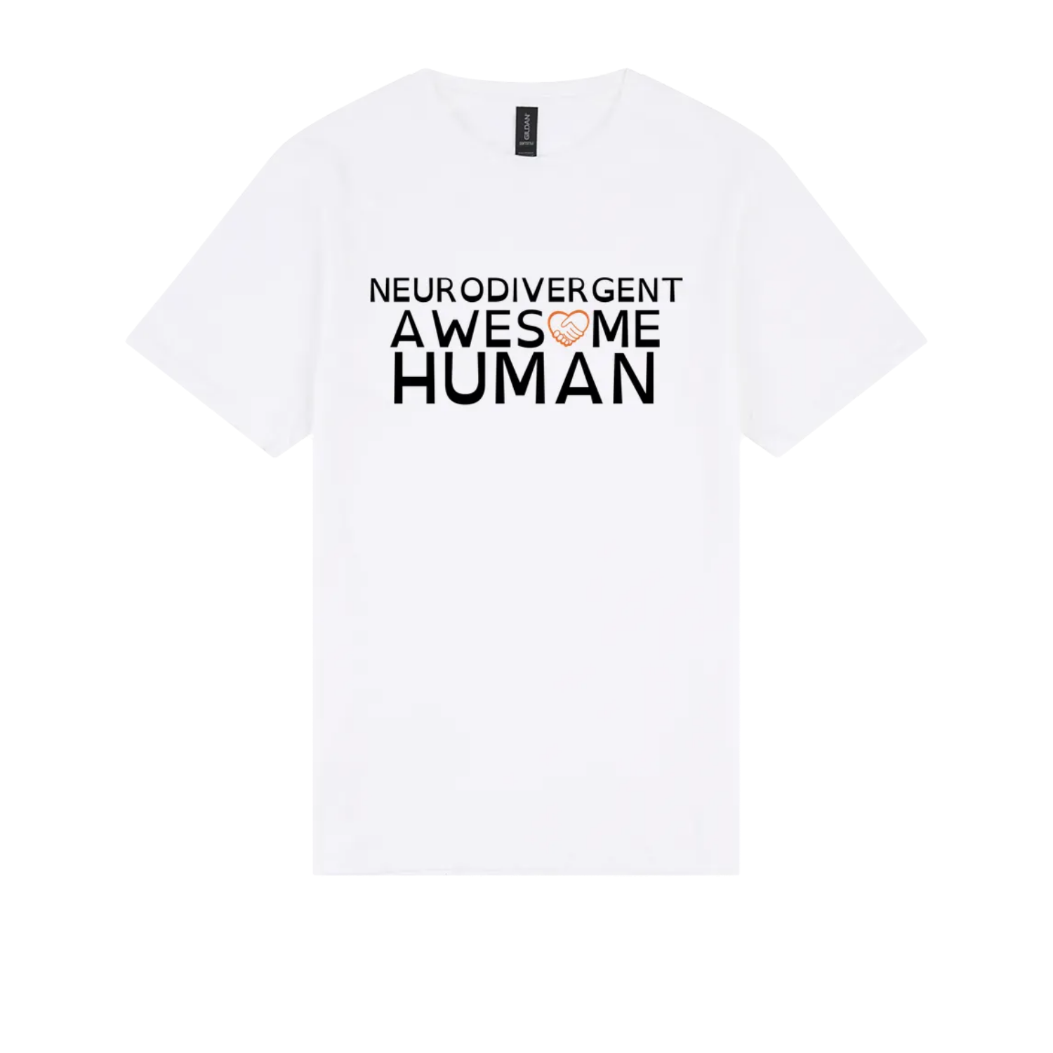 Neurodivergent Awesome Human Tshirt white