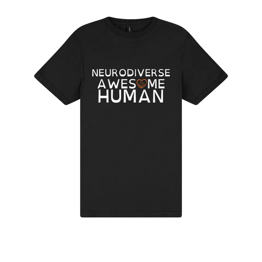 Neurodiverse Awesome Human Tshirt black