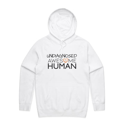 Undiagnosed Awesome Human Hoodie white