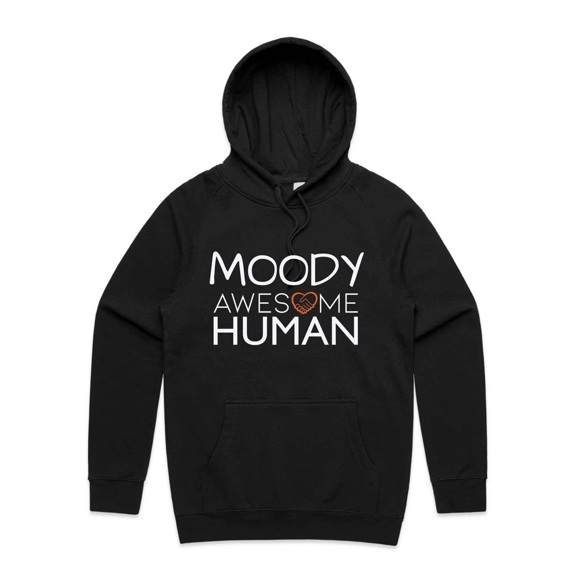 moody awesome human hoodie black